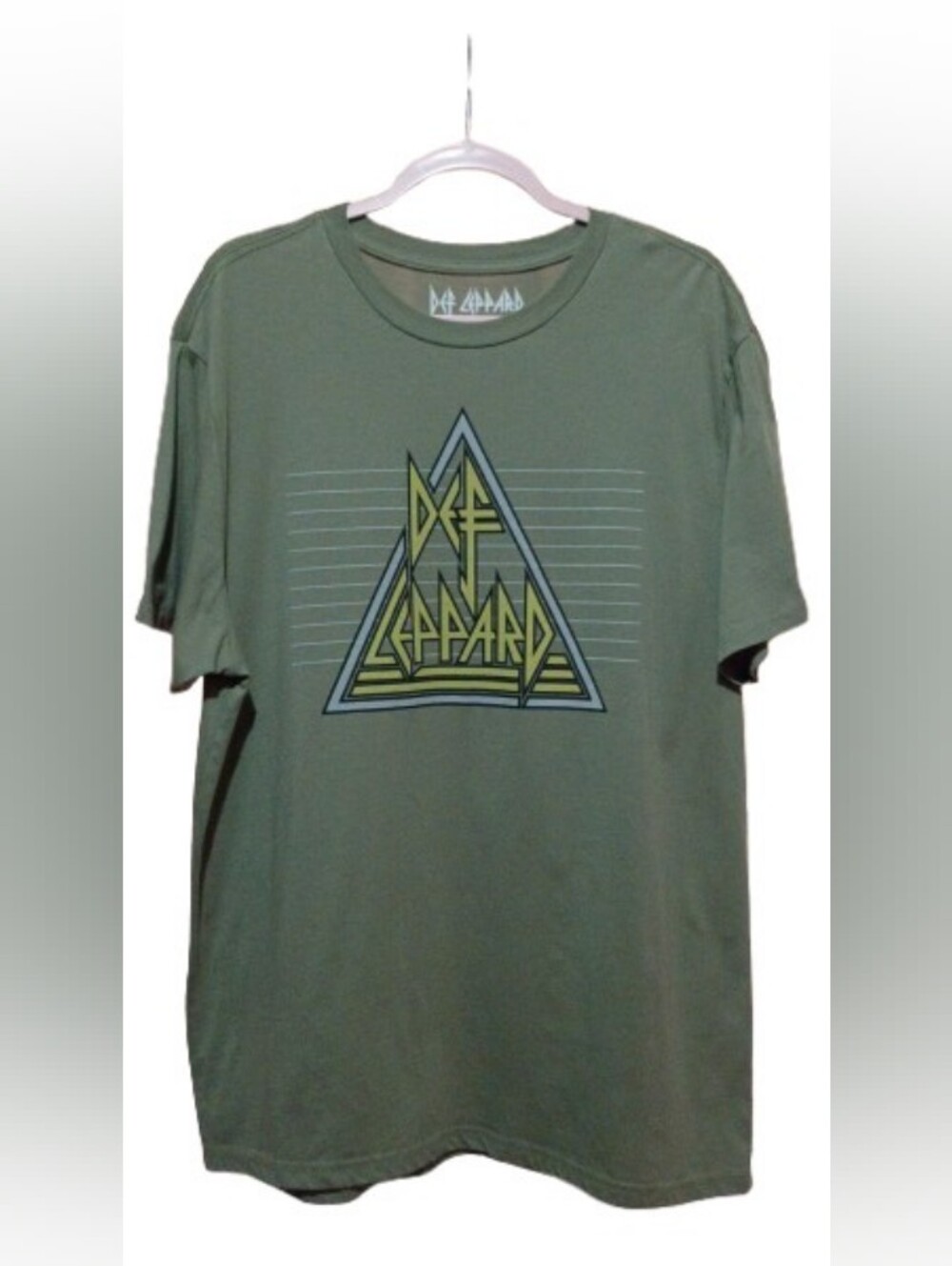 Olive Graphic Def Lepard Band T-Shirt